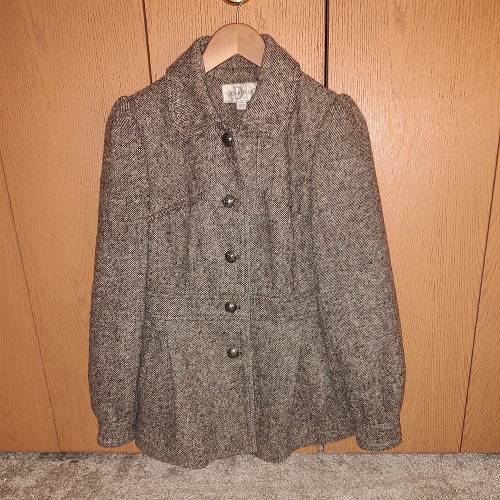 Donatella | Flared Tweed Pea Coat